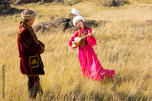 Wallpaper Mural Kazakh woman and man in national costumes Torontodigital.ca
