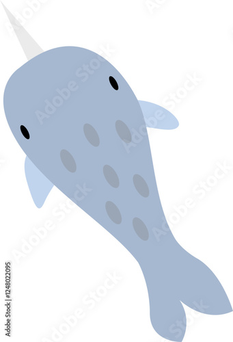 Cute Whale Illustration Element Set