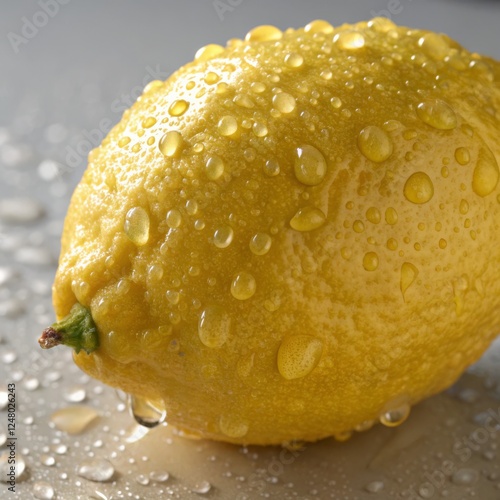 Close-up of Dewy Lemon Macr...