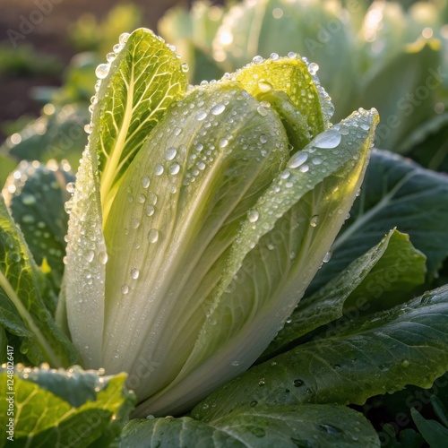 Dew-Kissed Bok Choy Close-u...