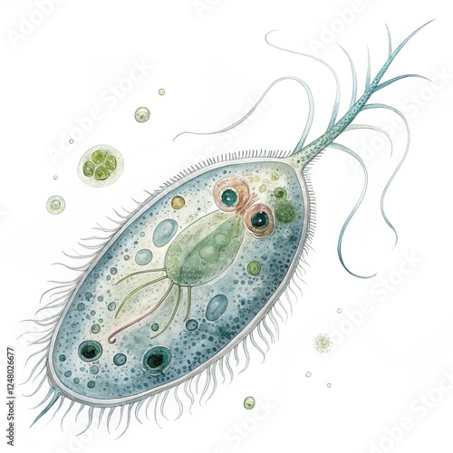 Euglena Watercolor Illustra...