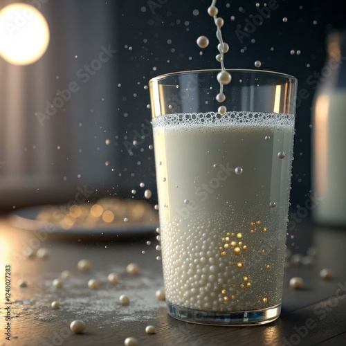 Milk Splash in Glass Pearl ...