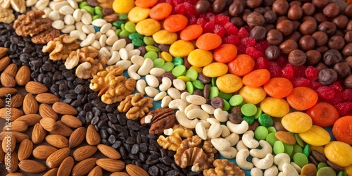 Rainbow of Nuts, Seeds, Can...