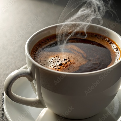 Steaming Cup of Coffee Clos...