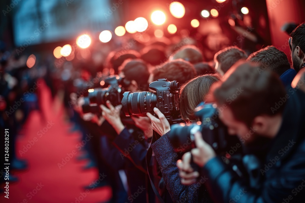 Group of people taking photos on the red carpet, suitable for event or celebrity coverage Group of people taking photos on the red carpet, suitable for event or celebrity coverage