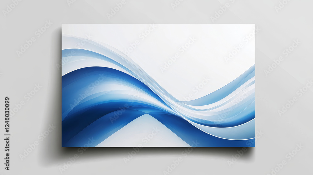 Naklejka premium Front and back business flyer template, blank with transparent strip, waves