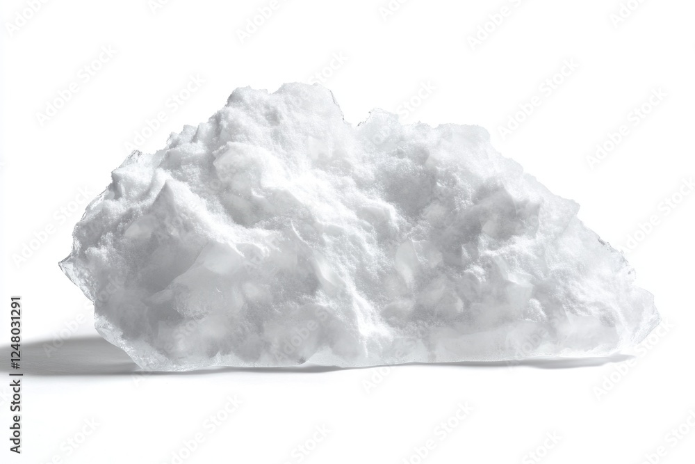 A pile of fresh snow sits atop a white surface A pile of fresh snow sits atop a white surface