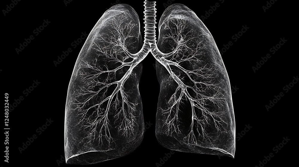3D Medical Image of Lungs with Bronchial Tree 3D Medical Image of Lungs with Bronchial Tree