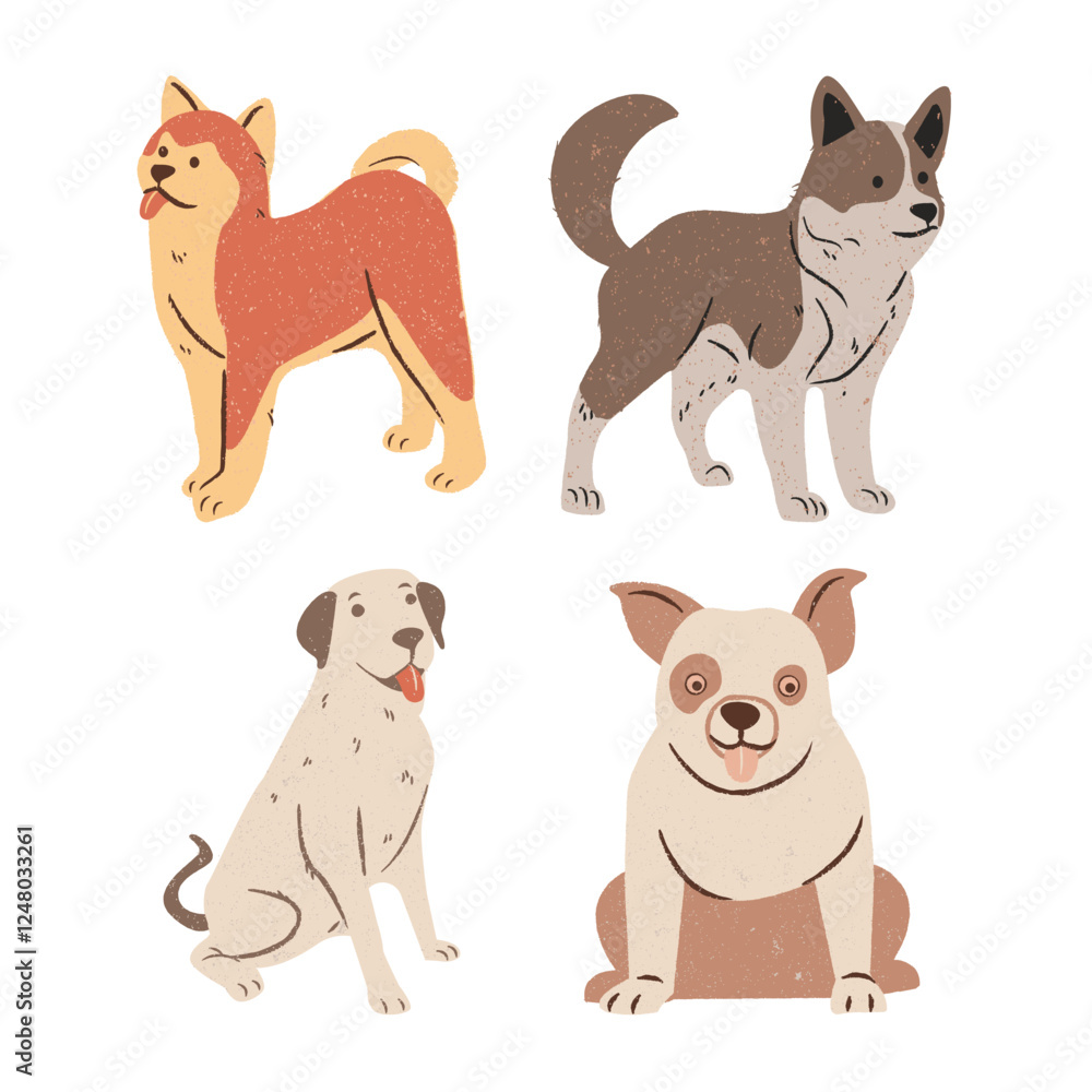 Animal Doodle Vibrant Textured Fill Shape Animal Doodle Vibrant Textured Fill Shape