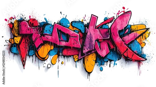 Vibrant Graffiti Art with Splattered Paint on Urban Wall