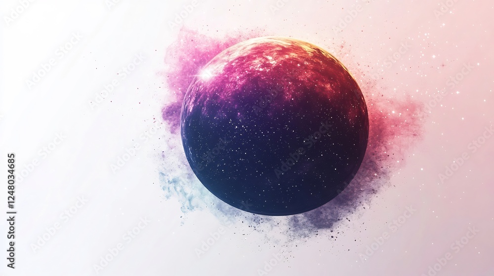 Glowing Digital Celestial Sphere Bursting with Cosmic Energy and Vibrant Hues Glowing Digital Celestial Sphere Bursting with Cosmic Energy and Vibrant Hues