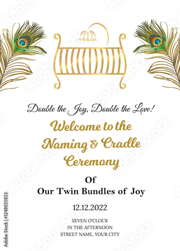 naming and cradle ceremony invitation design template traditional indian