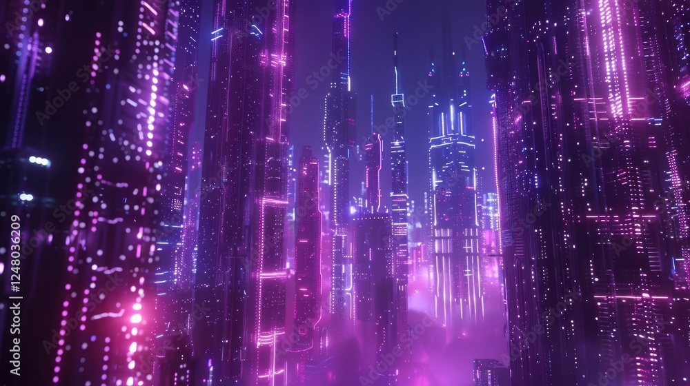 3d render futuristic city cyberpunk light glowing night scene landscape background. Generated AI 3d render futuristic city cyberpunk light glowing night scene landscape background. Generated AI