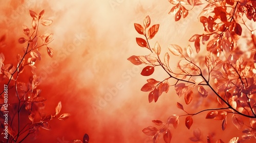 Wallpaper Mural Vibrant Autumn Foliage on Branches with Serene Natural Background Torontodigital.ca