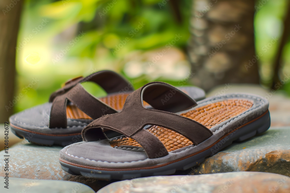 Naklejka premium Male Slippers, breathable, e-commerce, cloth