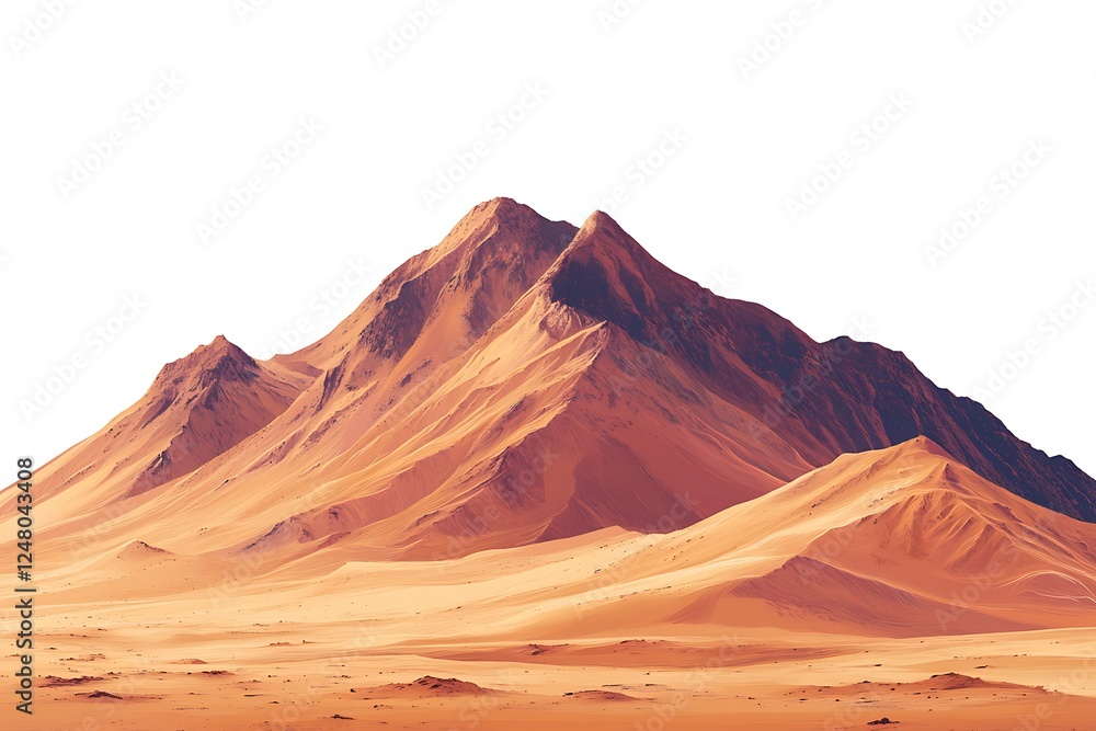 Naklejka premium Desert Mountain Range Isolated
