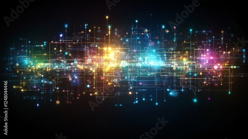 Wallpaper Mural Abstract Cityscape Night Lights Glowing Spectrum Vibrant Energetic Technology Innovation Futuristic Background Torontodigital.ca