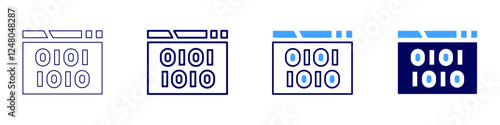 Application development icon in 4 different styles. Thin Line, Line, Bold Line, Duotone. Duotone style. Editable stroke