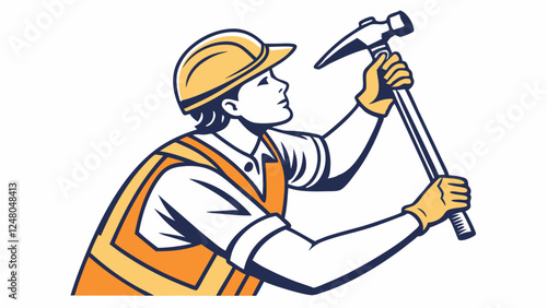 Construction worker vector icon
