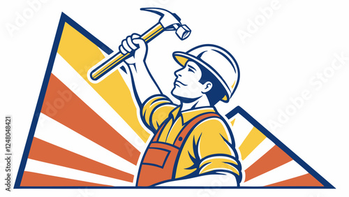 Construction worker vector icon
