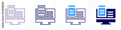 Cloud infrastructure icon in 4 different styles. Thin Line, Line, Bold Line, Duotone. Duotone style. Editable stroke