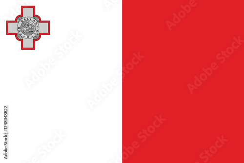 Bilde på lerret Nationall flag of Malta. Vector illustration