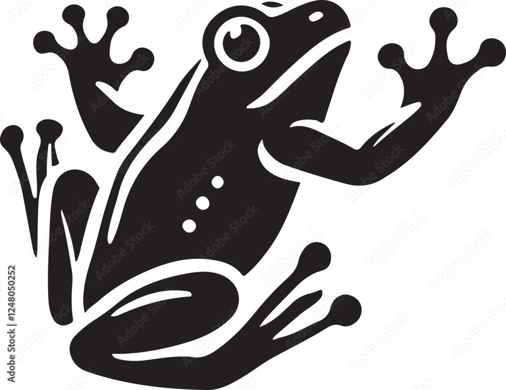 A Frog icon silhouette vector with white background A Frog icon silhouette vector with white background