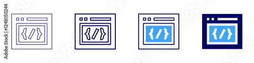 Functional development icon in 4 different styles. Thin Line, Line, Bold Line, Duotone. Duotone style. Editable stroke