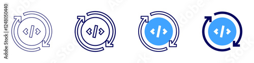 High-performance development icon in 4 different styles. Thin Line, Line, Bold Line, Duotone. Duotone style. Editable stroke
