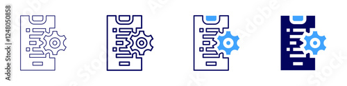 Mobile platform development icon in 4 different styles. Thin Line, Line, Bold Line, Duotone. Duotone style. Editable stroke