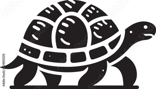 A tortoise icon silhouette vector with white background