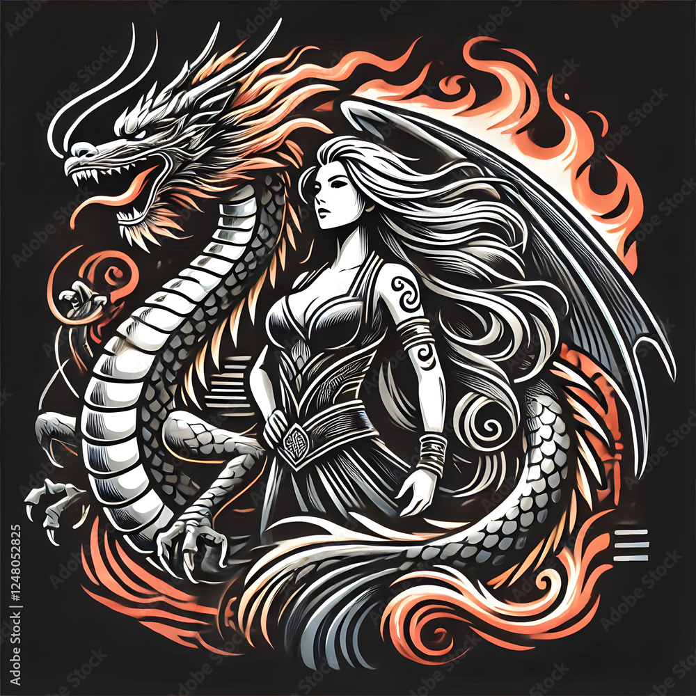 Fototapeta premium dragon tattoo design