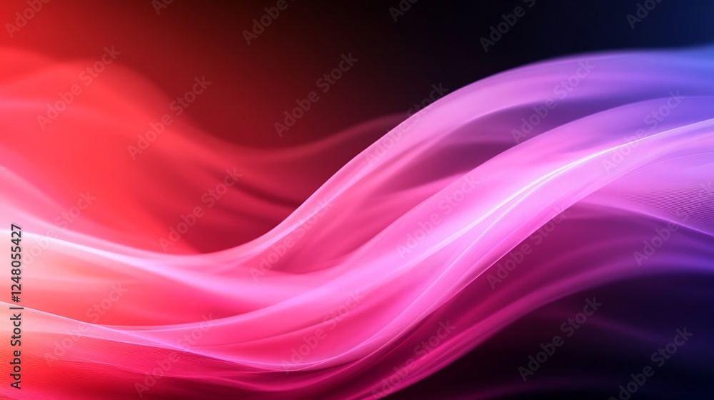 Abstract flowing red-blue waves, dark background, design element Abstract flowing red-blue waves, dark background, design element