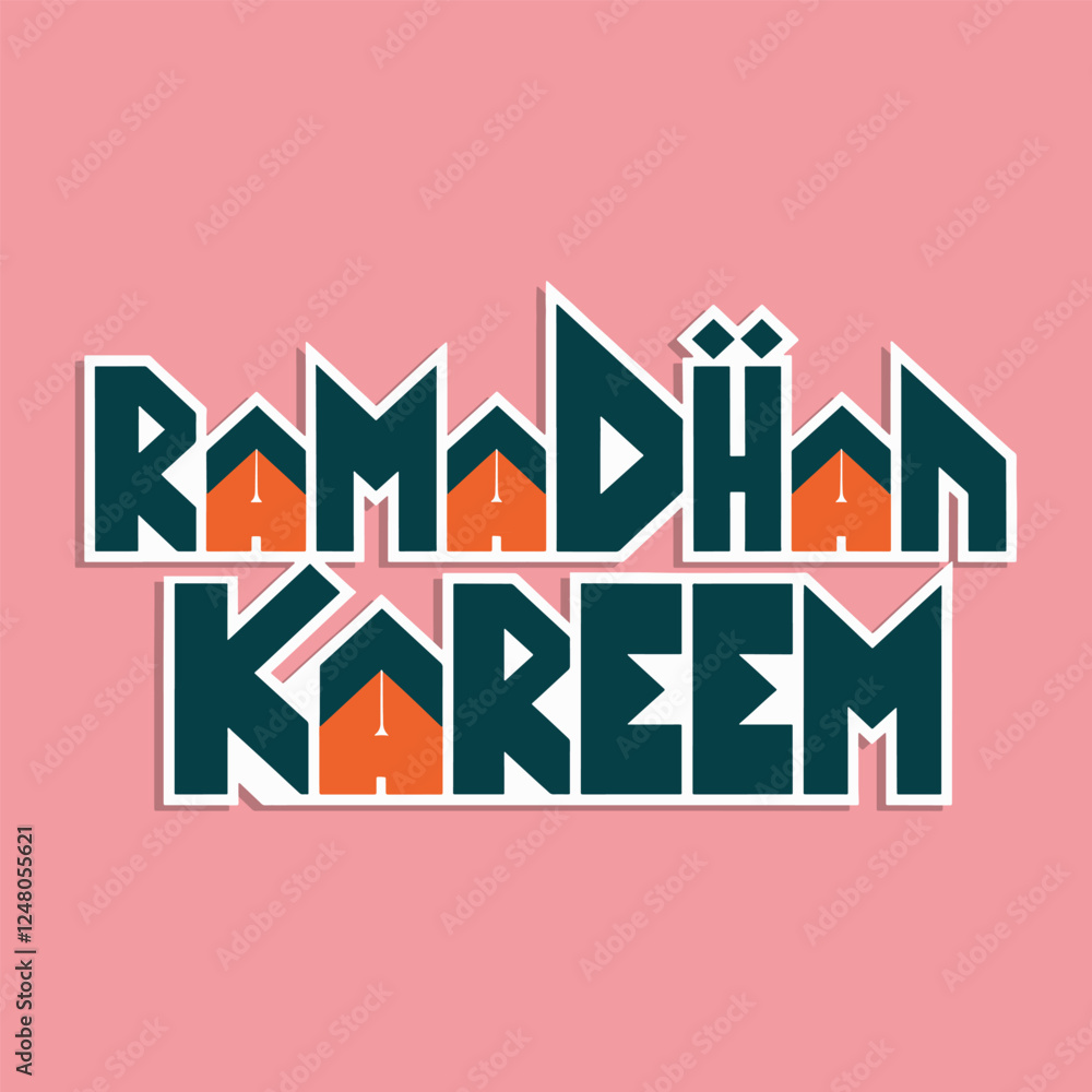 Typography word concept Ramadhan Kareem Typography word concept Ramadhan Kareem