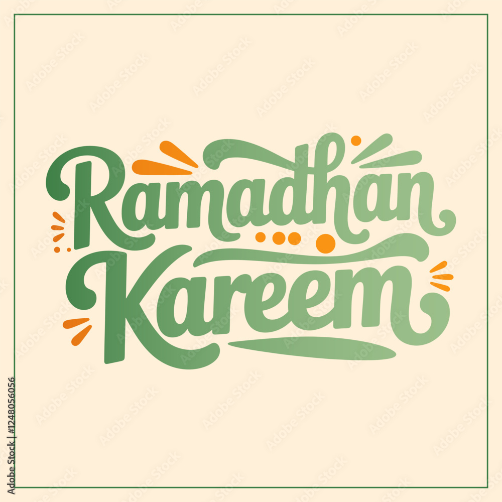 Typography word concept Ramadhan Kareem Typography word concept Ramadhan Kareem