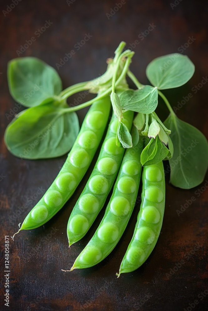 A small plate with fresh green peas, ideal for food photography or illustrations A small plate with fresh green peas, ideal for food photography or illustrations