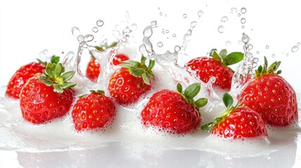 Crédence de cuisine  Strawberries Splashing in Milk  © Gerbang