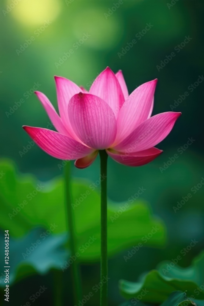 A single water droplet clinging to the stem of a lotus flower, nature, flower A single water droplet clinging to the stem of a lotus flower, nature, flower
