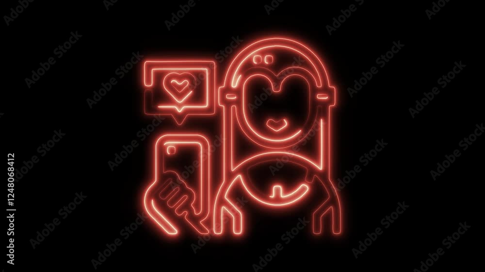 Influencer Icon Isolated, Glowing Neon HD Motion Graphic Animation Representing Social Media Influence and Digital Marketing Influencer Icon Isolated, Glowing Neon HD Motion Graphic Animation Representing Social Media Influence and Digital Marketing