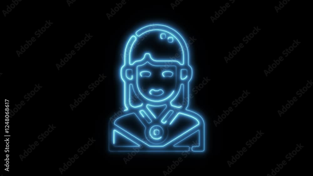 Winner Icon Isolated, Glowing Neon HD Motion Graphic Animation Representing Victory, Achievement, and Success Winner Icon Isolated, Glowing Neon HD Motion Graphic Animation Representing Victory, Achievement, and Success