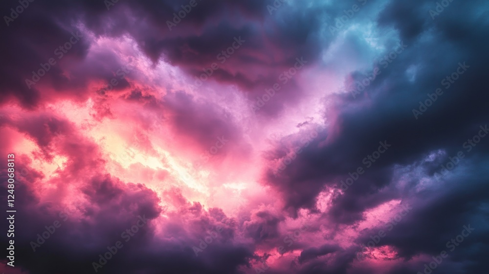 Obraz premium Dramatic Sky with Pink and Blue Clouds