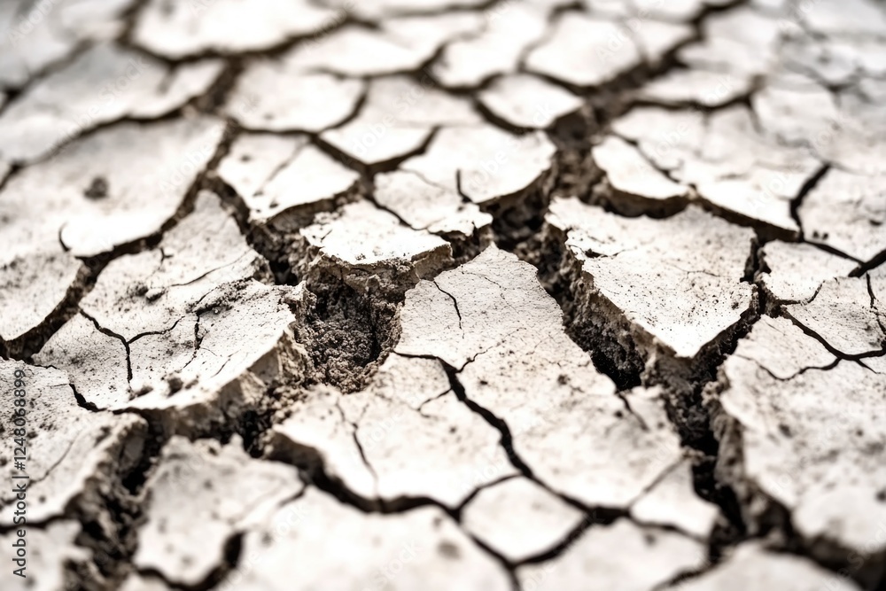 Fototapeta premium A close-up shot of a cracked earth surface, great for environmental or scientific uses