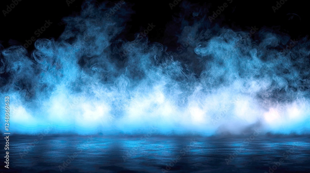 Obraz premium Abstract Blue Smoke and Fog: Dark, Moody, Mystical Background Texture