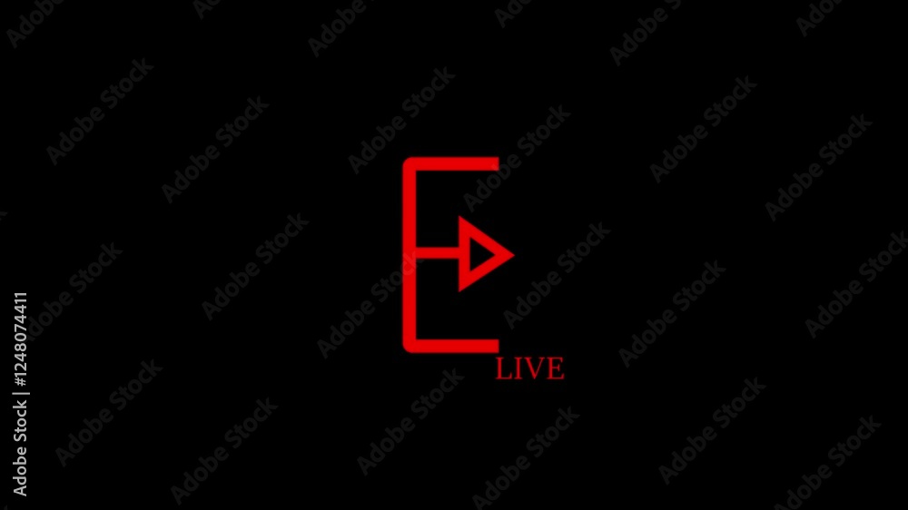Neon direction arrow with live text animation on a black background Neon direction arrow with live text animation on a black background