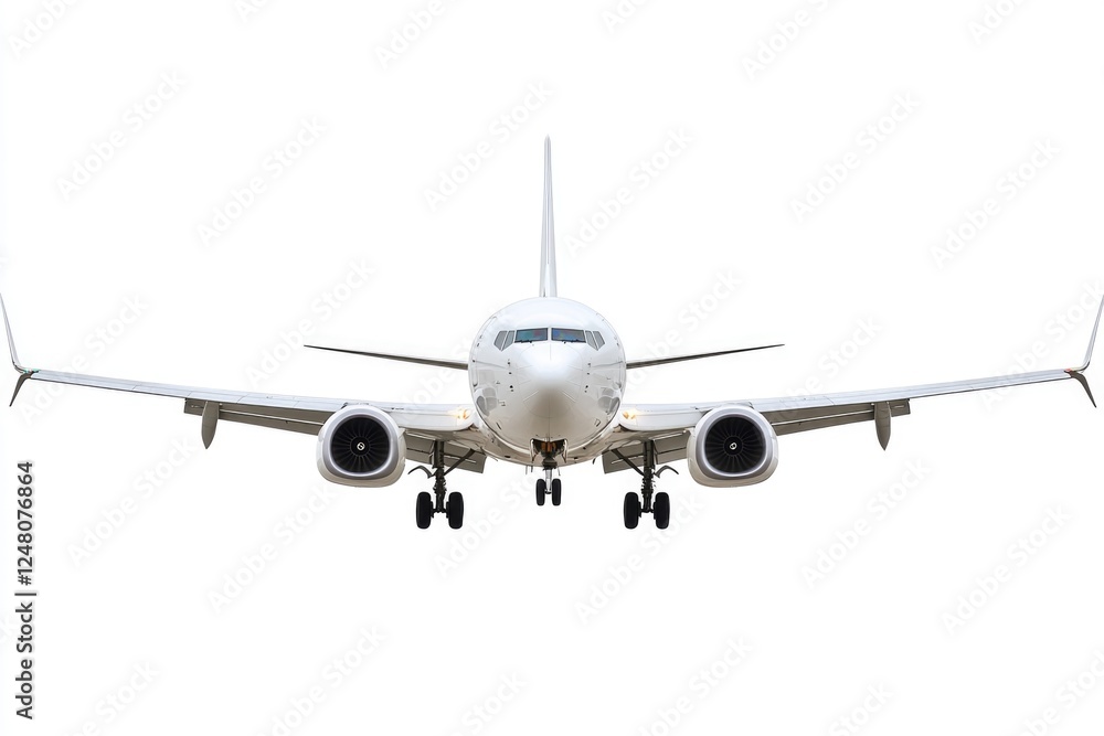 A commercial airliner soaring through a bright and clear blue sky, surrounded by soft white clouds A commercial airliner soaring through a bright and clear blue sky, surrounded by soft white clouds