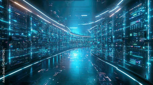 Wallpaper Mural Futuristic Data Center: A Journey into the Digital Core of Tomorrow's Technology Torontodigital.ca