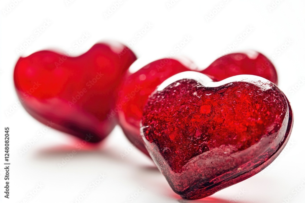 Obraz premium Couple of red hearts sitting side by side, symbolizing love and affection