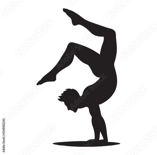 male doing a somersault  silhouette vector illustration