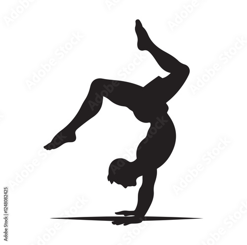 male doing a somersault  silhouette vector illustration