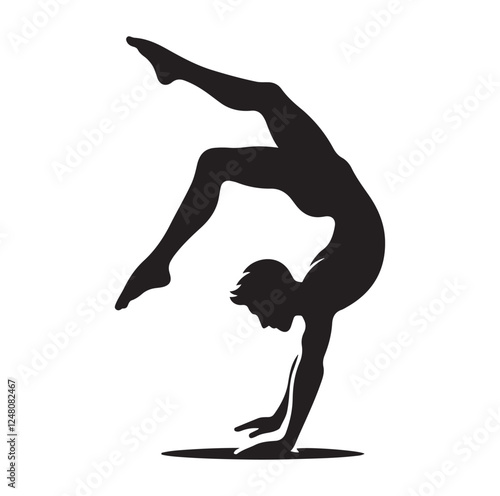 male doing a somersault  silhouette vector illustration